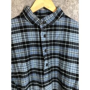 Vermont Flannel Company Shirt Mens Medium Blue Plaid Pullover Casual Classic